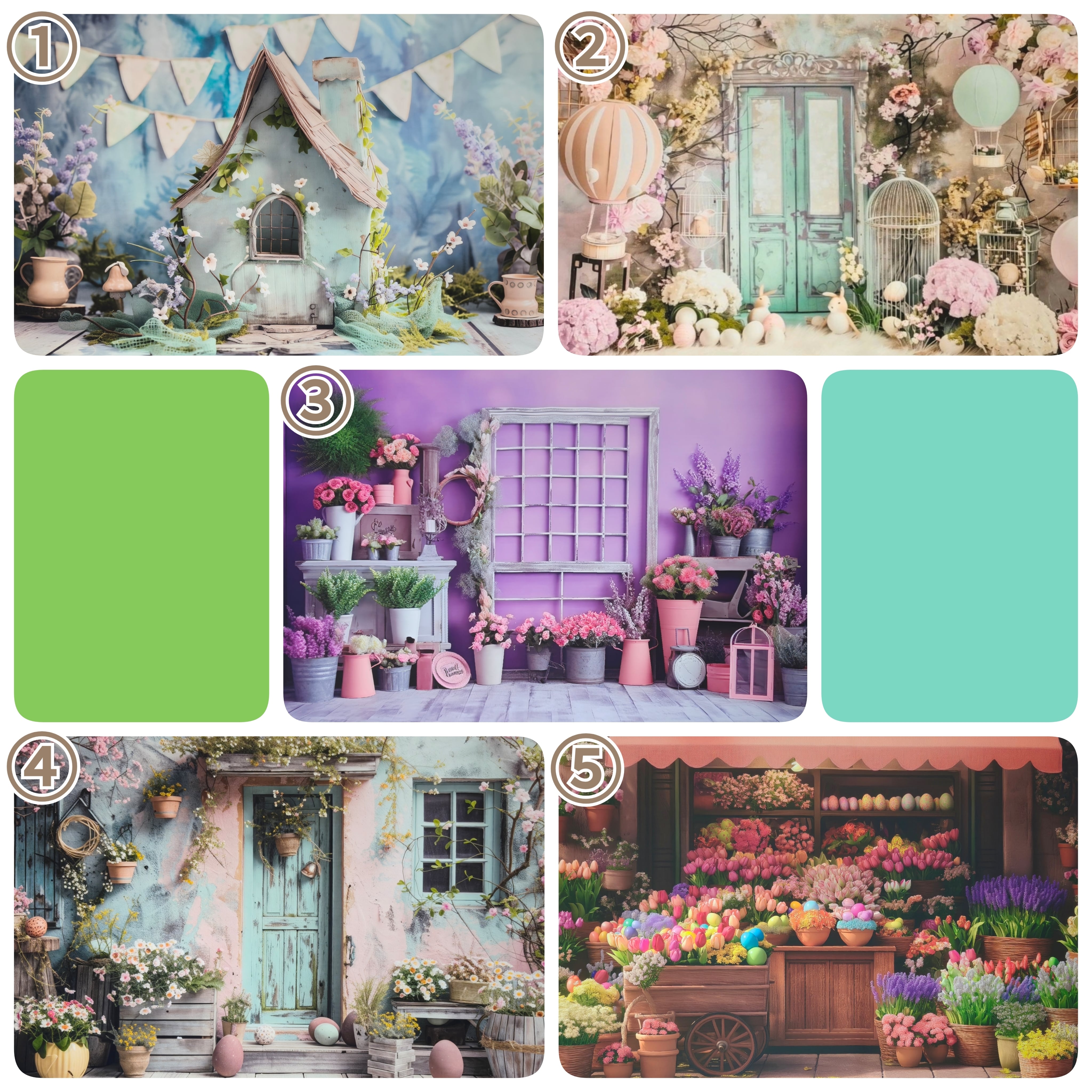 背景布 【 イースターXA 】 80×120cm 4月 ペット撮影用フォトブース 桜