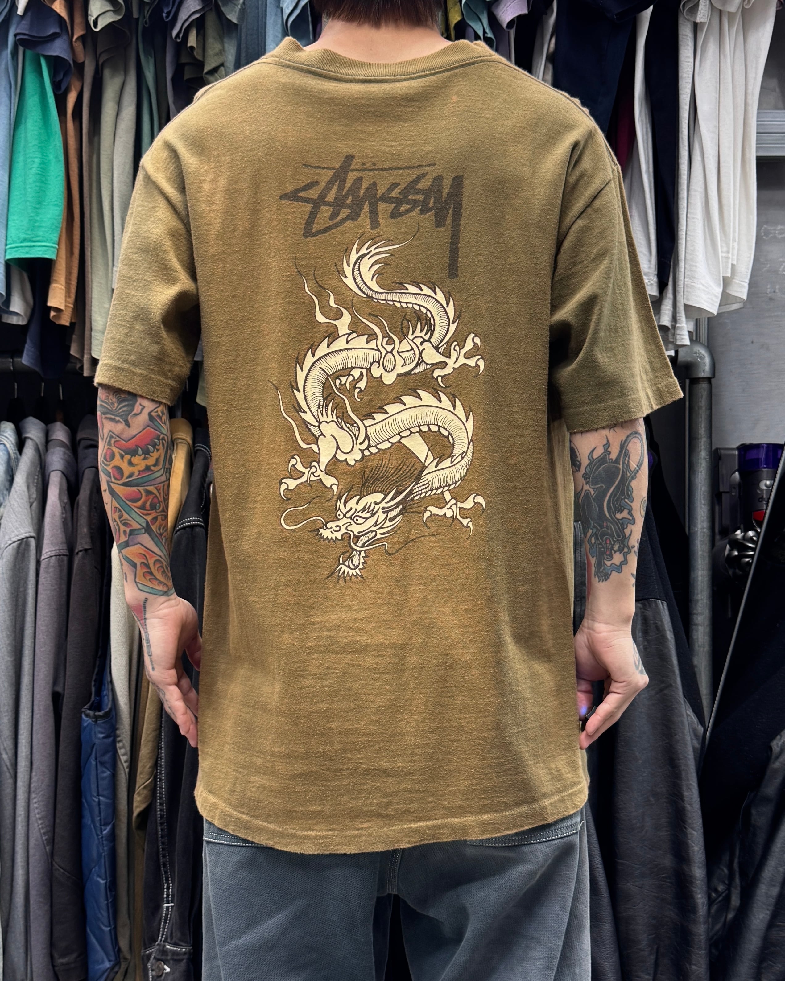 00's old stussy Design Open Collar Shirt “25 Anniversary” “CHANGO