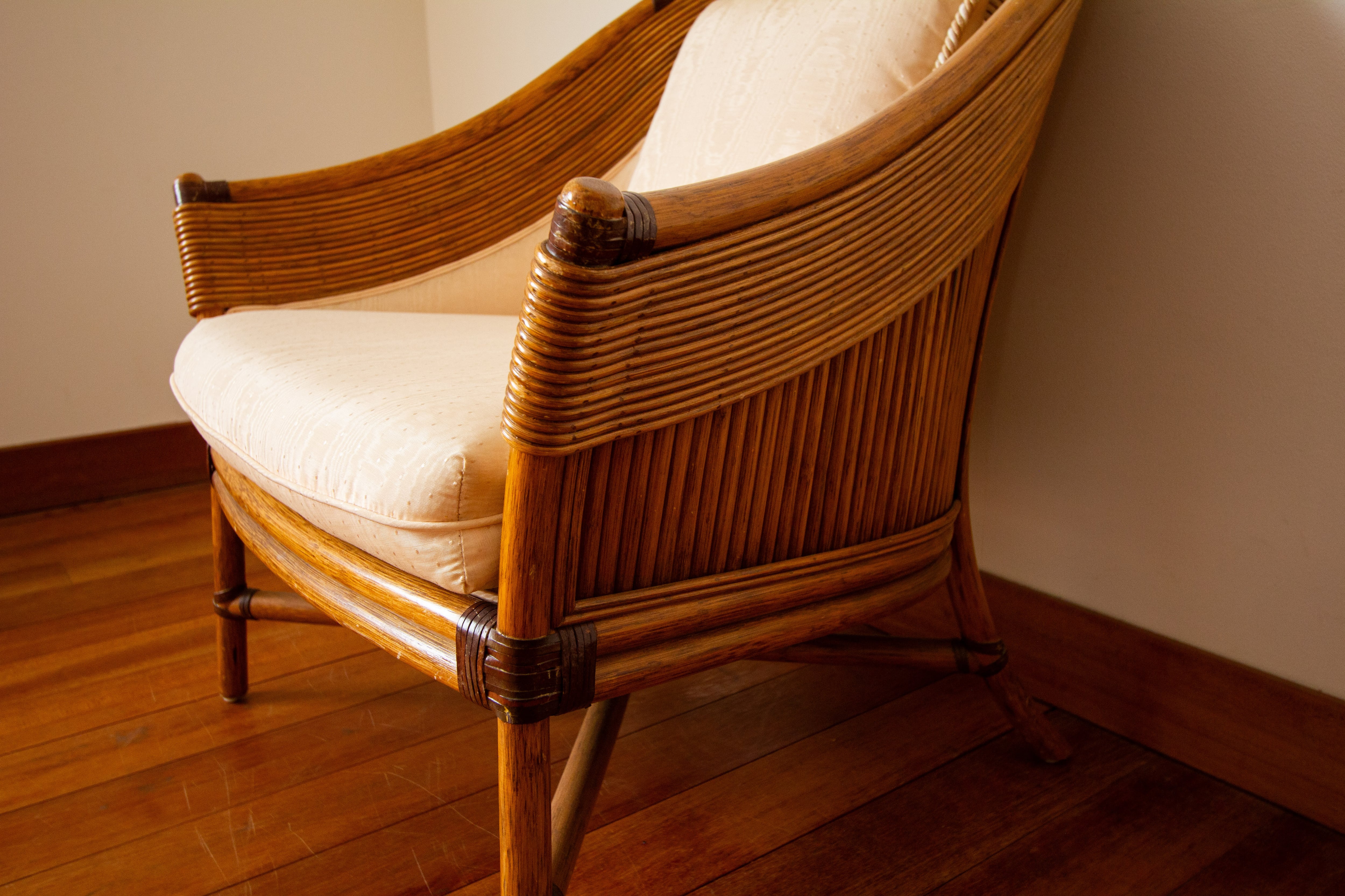 1人掛けソファ Old Rattan Chair 最高のリラックスタイムを籐一人掛けソファと」 ヴィンテージ/籐