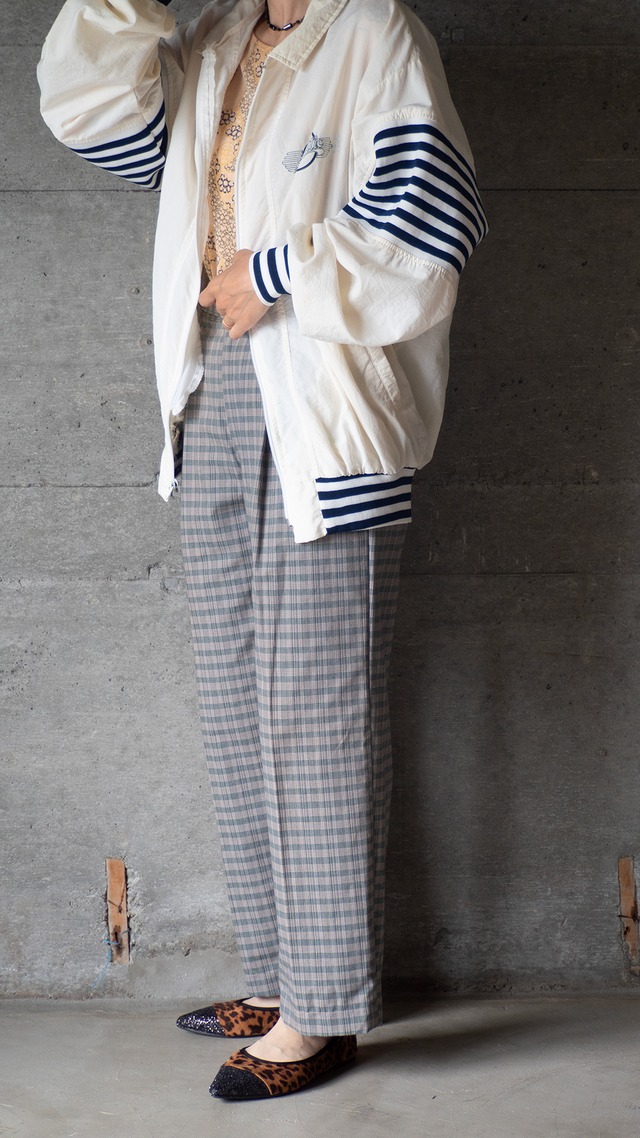 "Errecinque" 1970s deadstock Plaid trousers