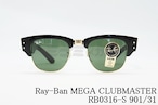 Ray-Ban サングラス MEGA CLUBMASTER RB0316-S 901/31 50サイズ 53サイズ ウェリントン ブロー サーモント レイバン メガクラブマスター 正規品
