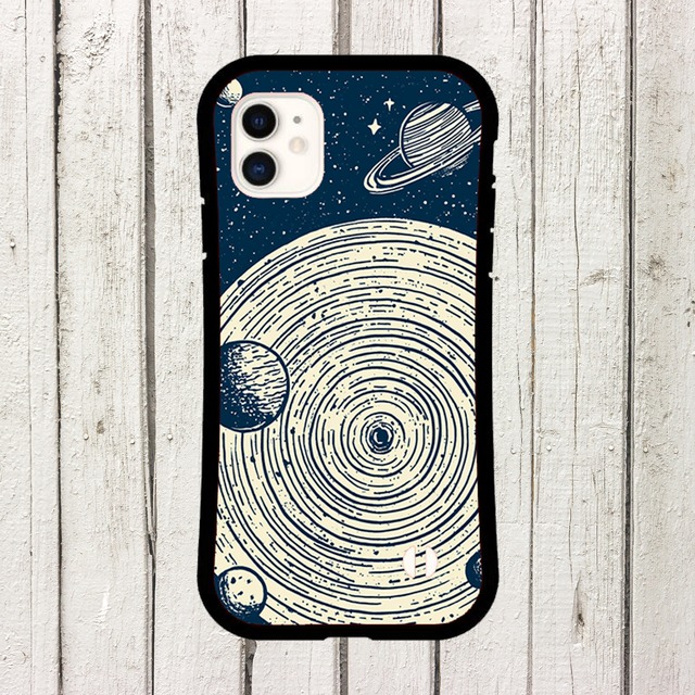 受注生産 iPhoneケース 渦巻き銀河のレトロ宇宙図｜宇宙図風 RFSP038B