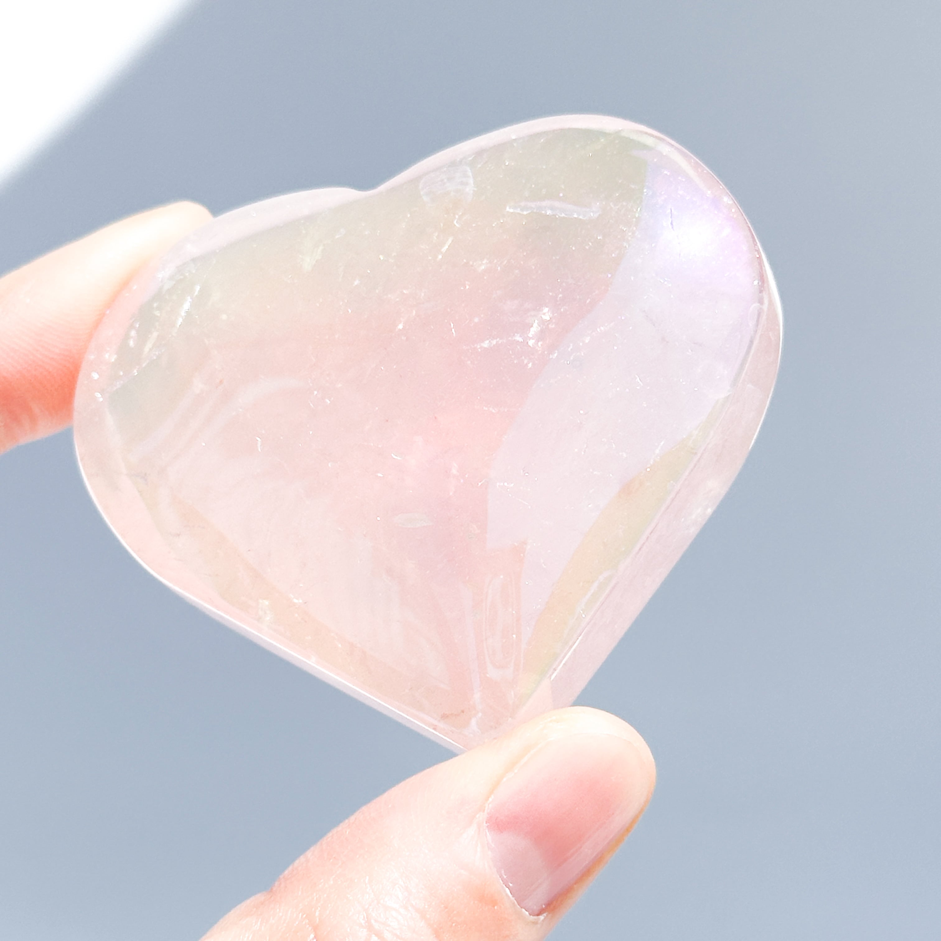 Big♡エンジェルオーラローズクォーツ ハート85♡ Angel Aura Rose