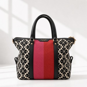 【kate spade】ケイトスペード　ジャガード×レザー　ハンドバッグ　未使用