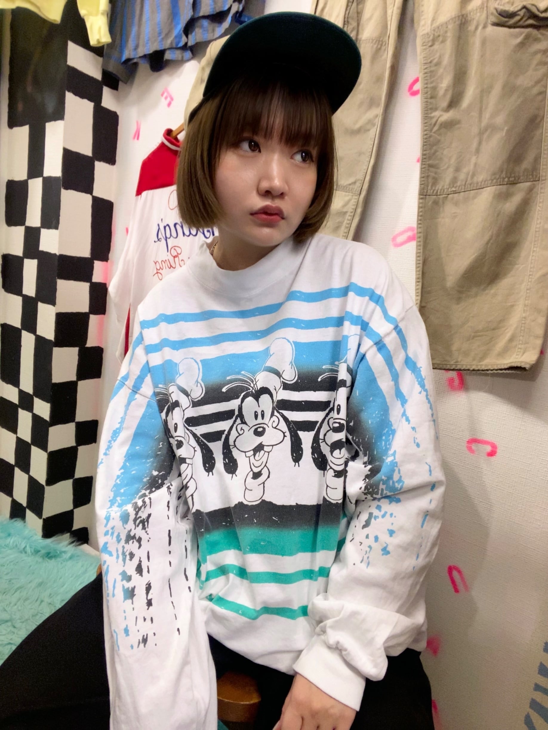 60s ビンテージ クッキー柄 バンダナ レアカラー ライトブラウン