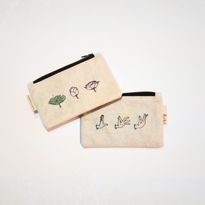 Ashi｜亜紙 Flat Pouch S＊Lotus×Apsara Dance 紙ポーチ  バナナ ハンドメイド