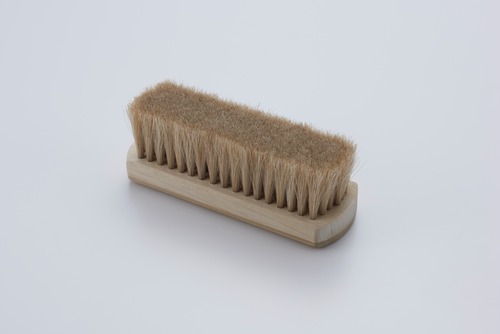 靴ブラシ　磨き用　白馬毛　／　　Shoe Brush　for Polishing　white horse hair