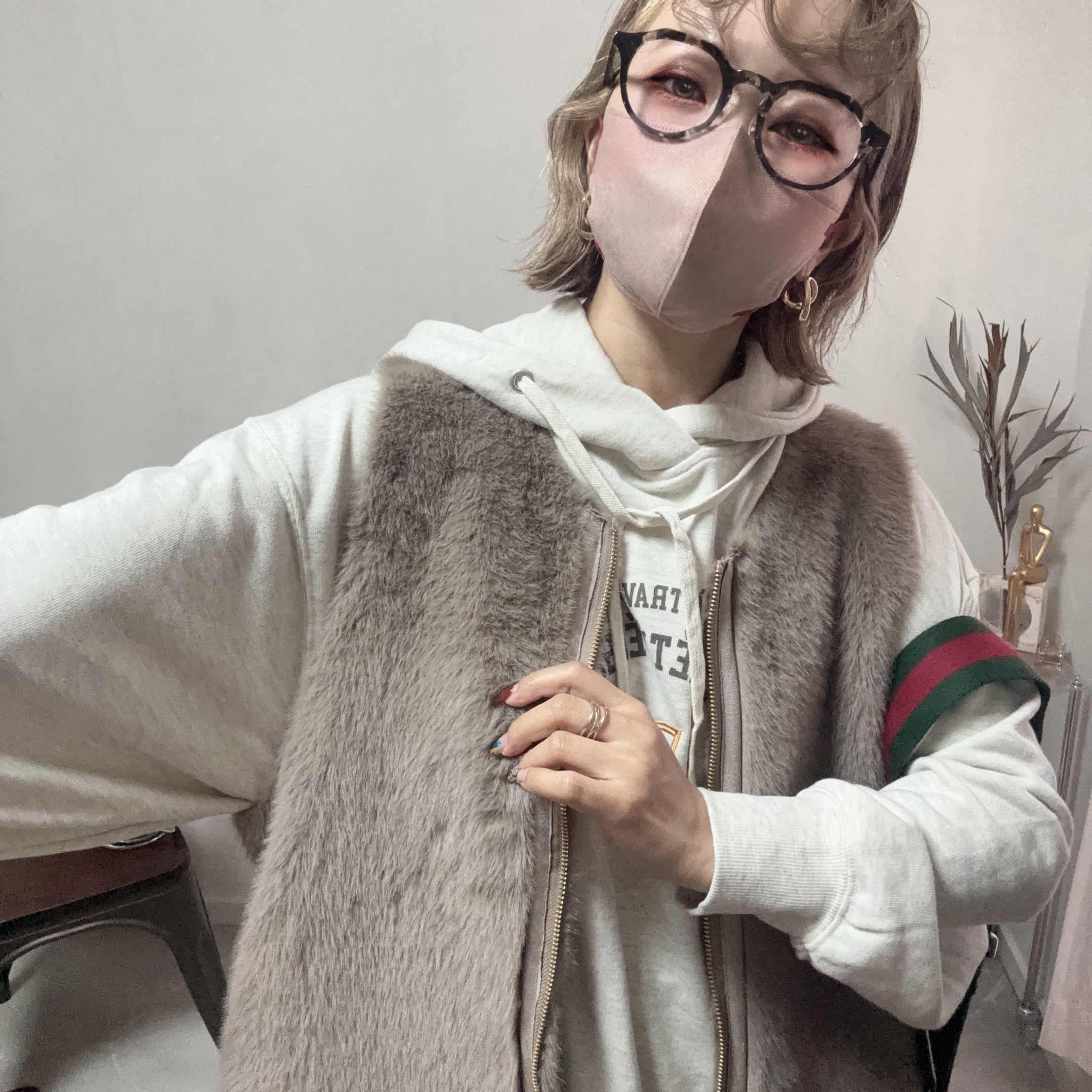 fur×suede reversible vest【Garage】