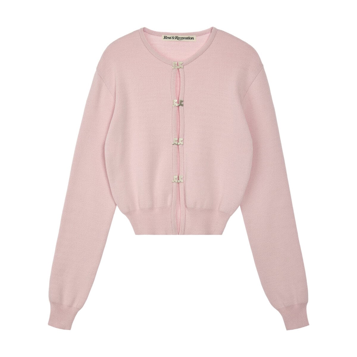 Rest&Recreation カーディガン Rest & Recreation] LOGO CLIP KNIT CARDIGAN - PINK 正規韓国ブランド