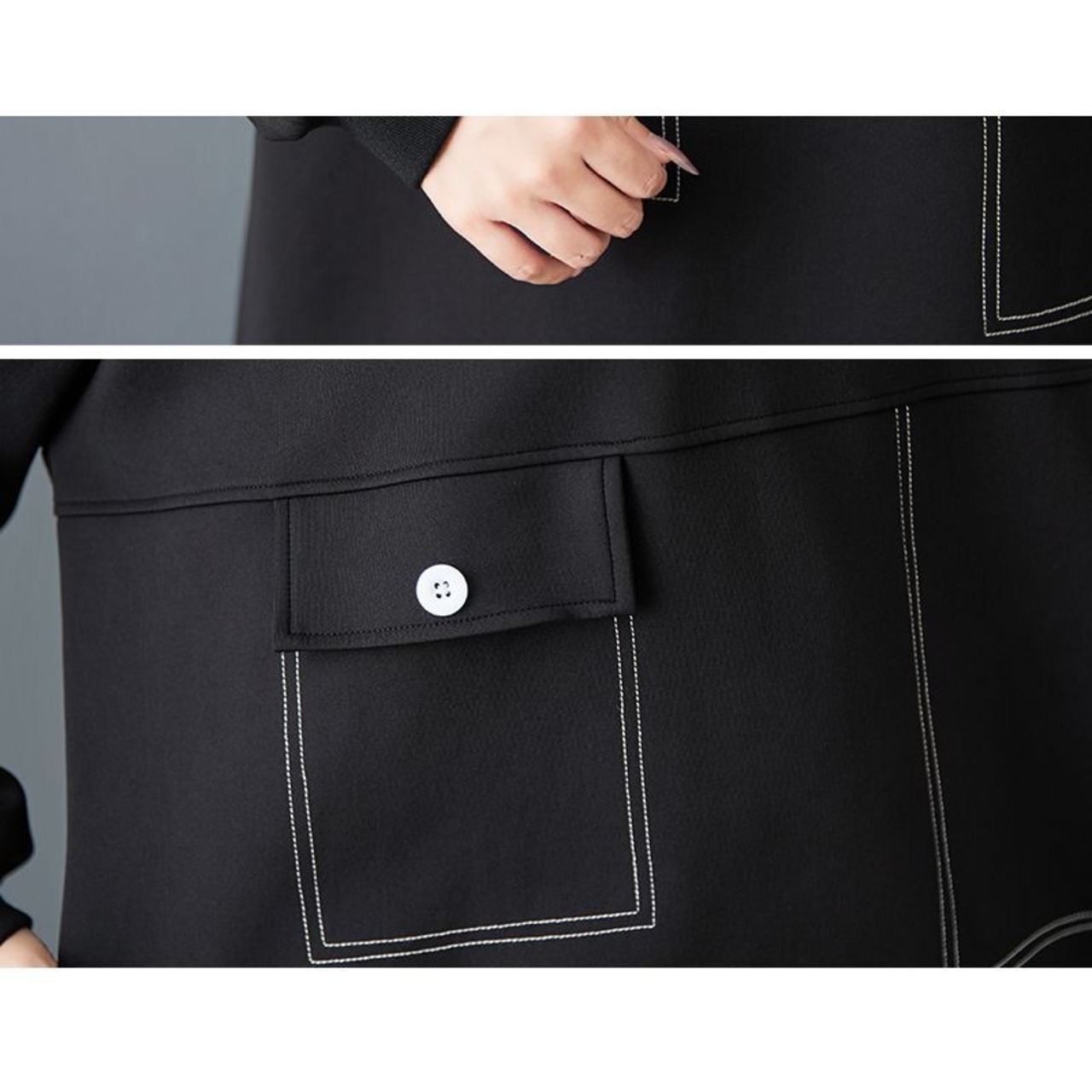 ステッチデザイン スウェットワンピース 60007