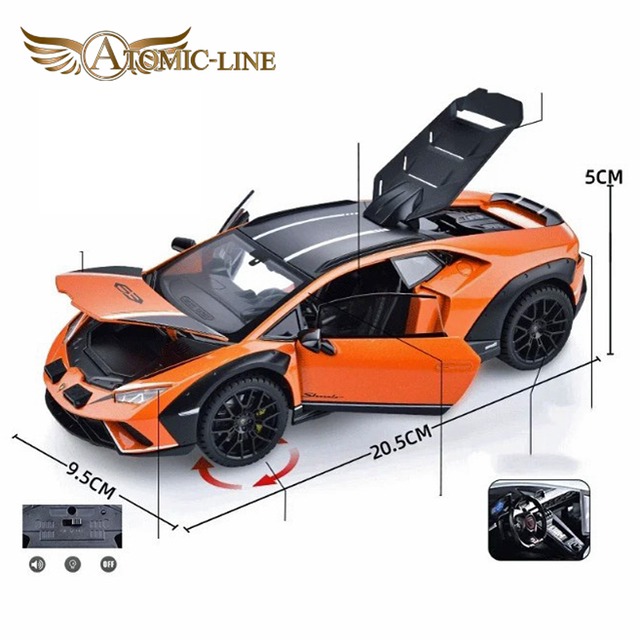 ランボルギーニ Huracan Sterrato 1/24 ミニカー 全5色 ライト点灯 サウンド 合金モデル 模型 ジオラマ