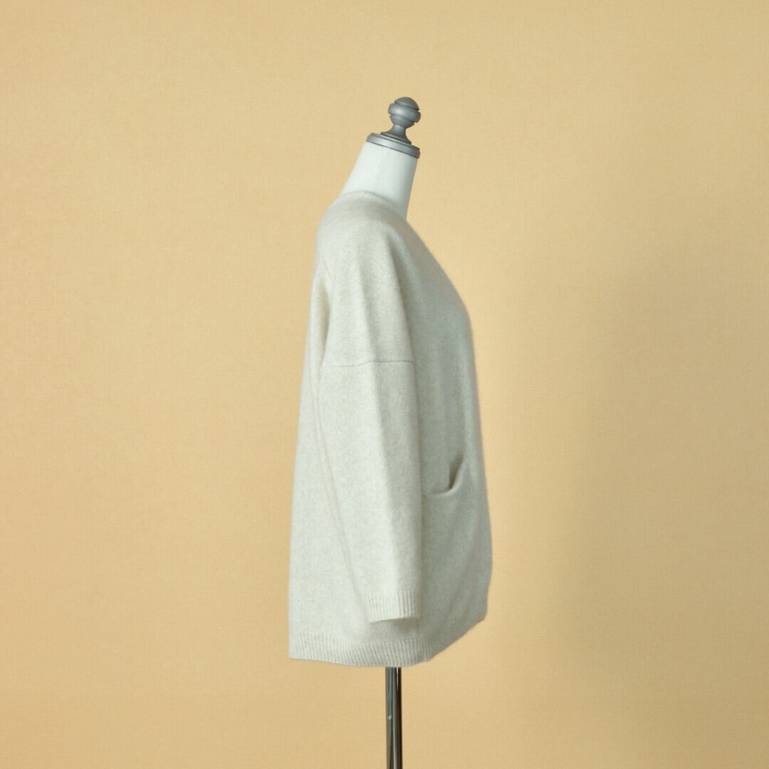 evam eva エヴァムエヴァ ウールフォックスショートローブ・アイボリー