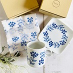 わすれな草をモチーフにした絵柄の3点セット