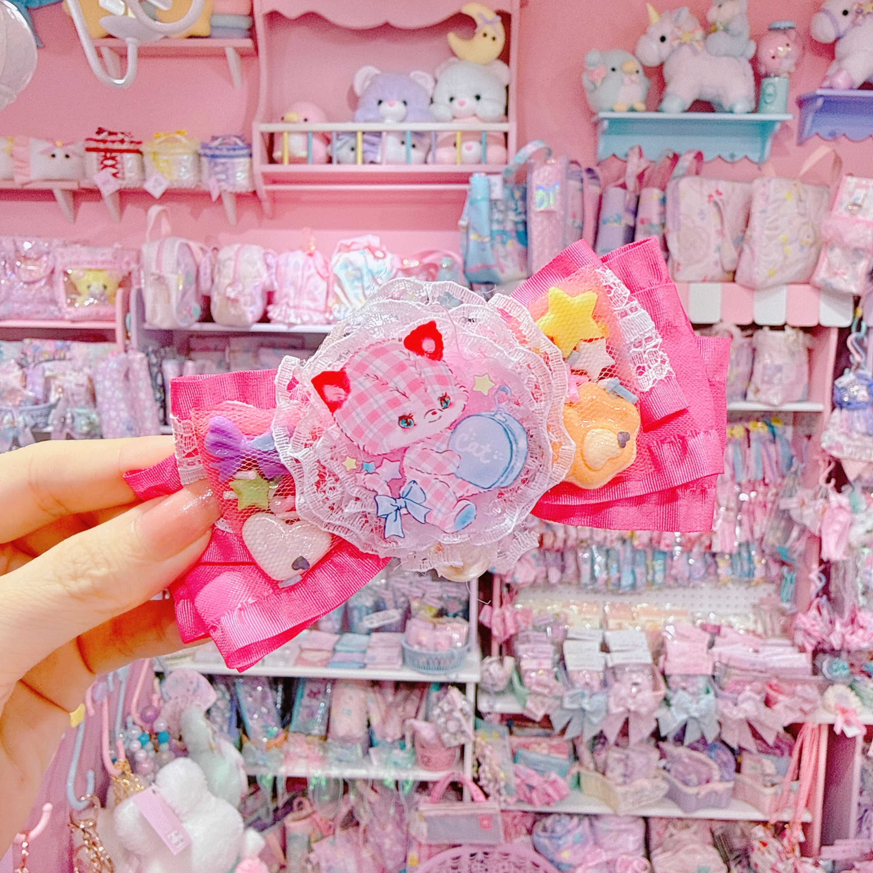 【R14】56-5チュールリボンヘアクリップ