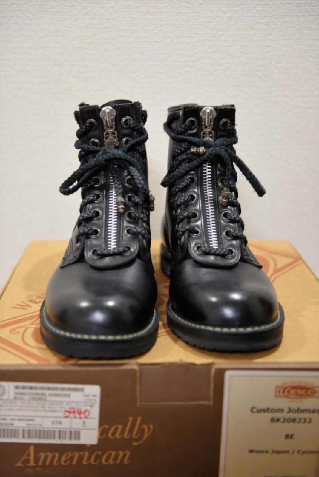 CHROME HEARTS クロムハーツ ×WESCO FIREMAN ウエスコ ファイヤーマン センターダガージップレースアップレザーブーツ 9.5E ブラック208センチヒール