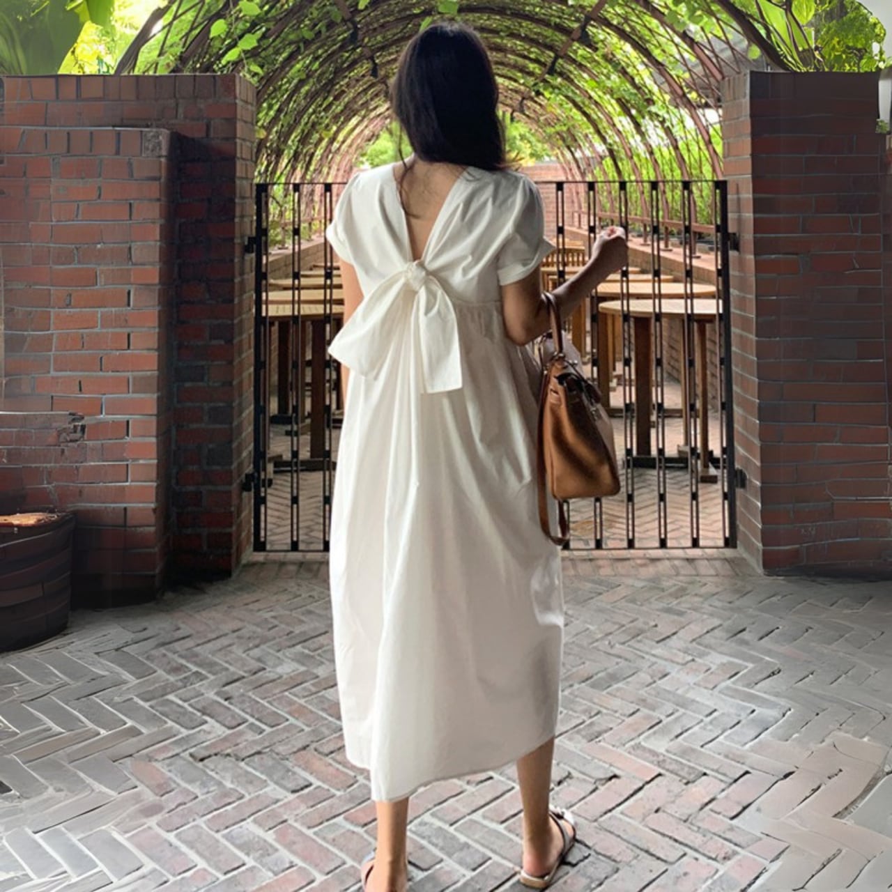 バックリボンTシャツワンピース 00766