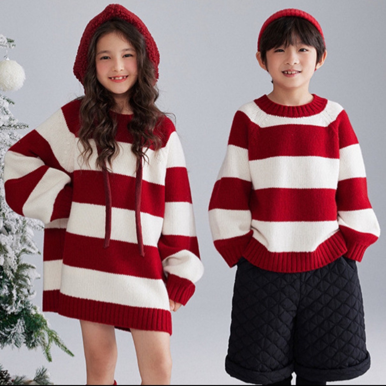 冬ボーダーニットワンピースORセーター