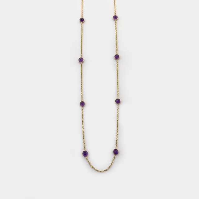 14K Yellow Gold With Amethyst Necklace 