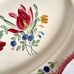 大皿　ロンシャン　オーバル型花柄　Longchamp 欠けあり 19twd78