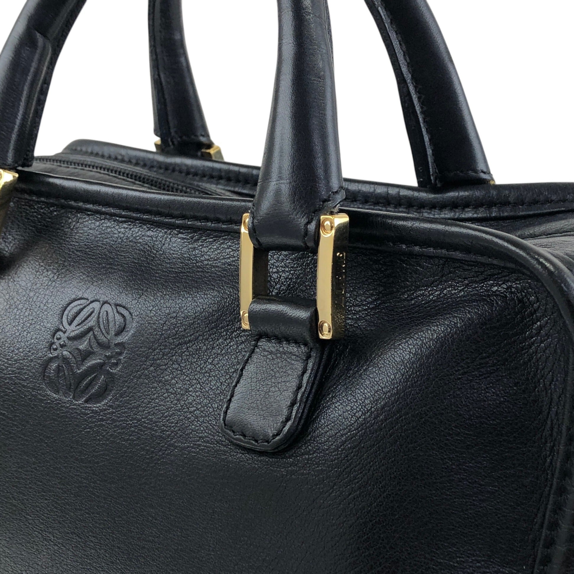 LOEWE ロエベ アマソナ ハンドバッグ ブラック アナグラム レザー ミニ