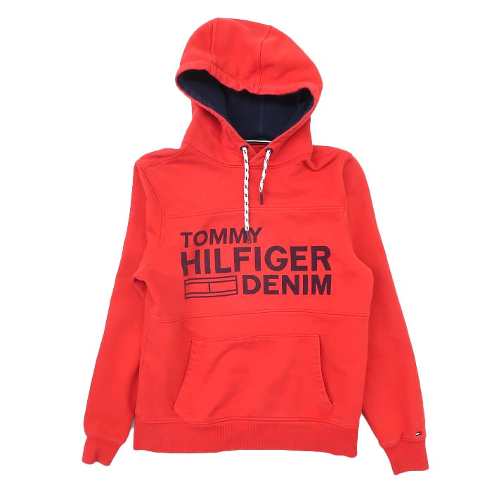 古着 TOMMY トミーヒルフィガー プリントスウェットパーカー