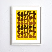 Coffee Groove Poster｜レトロデザイン コーヒー アート｜キッチン カフェ風 インテリア ポスター  A2ポスター