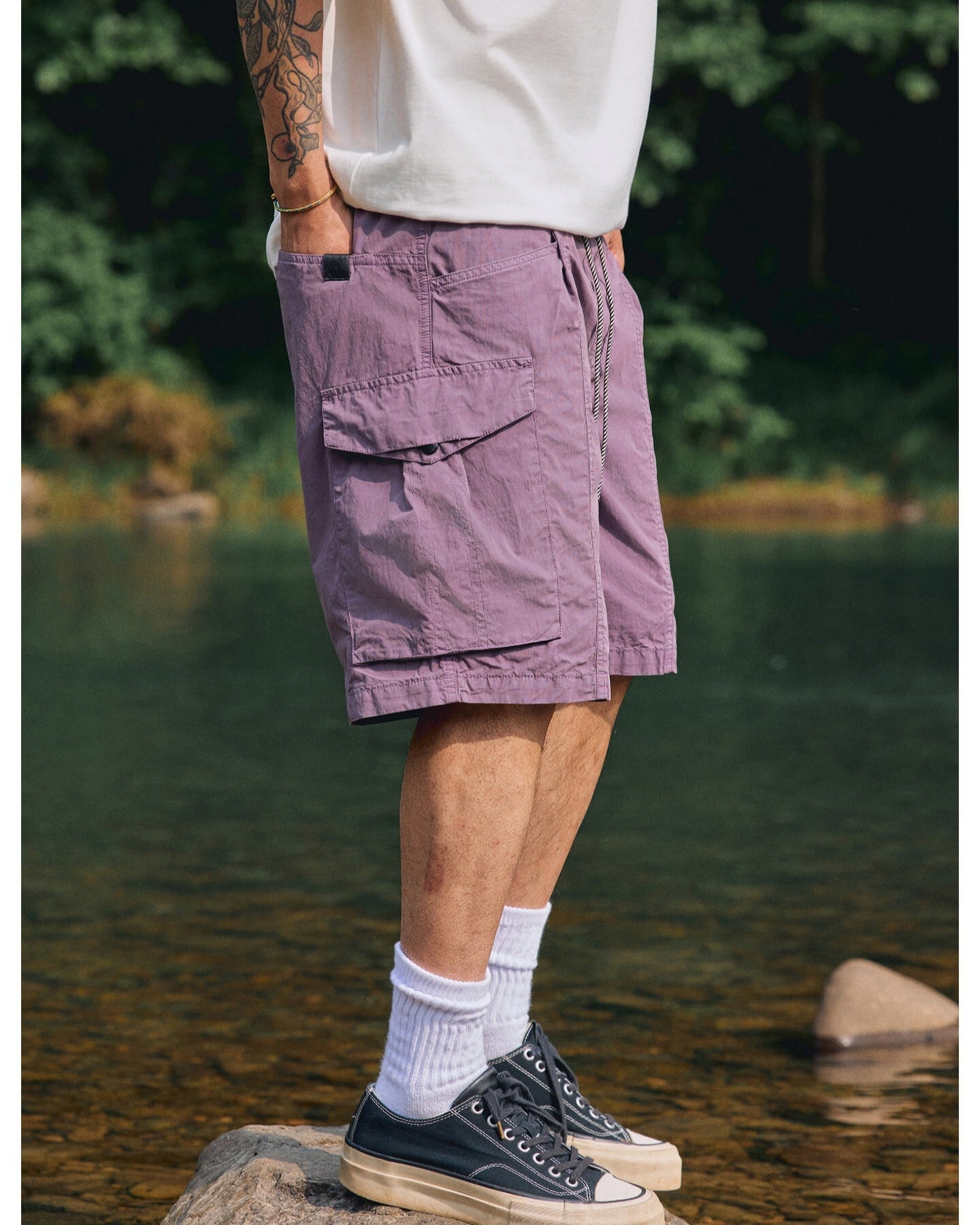 Flap Pocket Loose Fit Half-Length Shorts x01157 | XPOSE