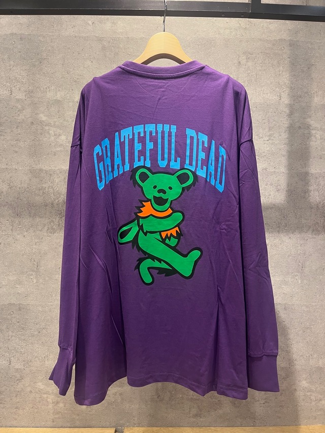 【パープル】bearbackプリントロンtee