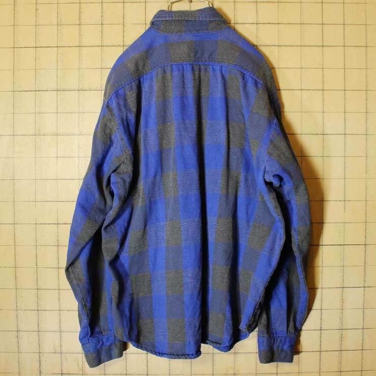 USA製 70s-80s FIVE BROTHER ヘビー ネルシャツ メンズL ブルー USA製 70s-80s FIVE BROTHER ヘビー ネルシャツ メンズL ブルー