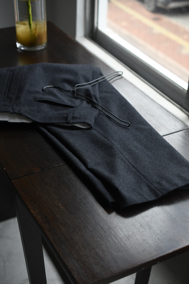 A.PRESSE / Wool Flannel Wide Trousers (Charcoal)