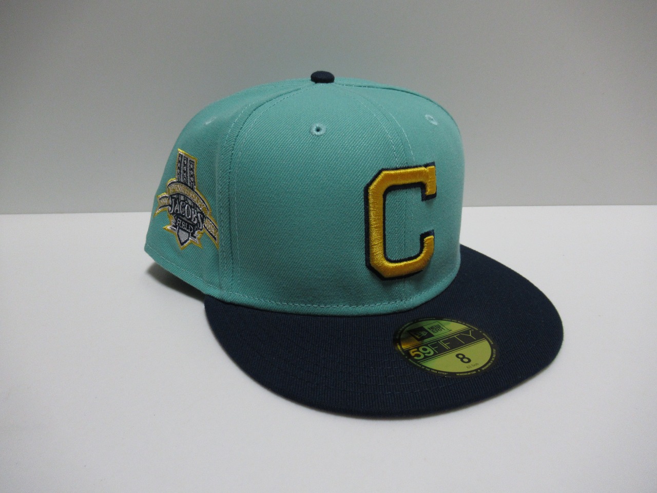 NEW ERA 59fifty Cleveland Indians インディアンス CAP Mint×Light Navy