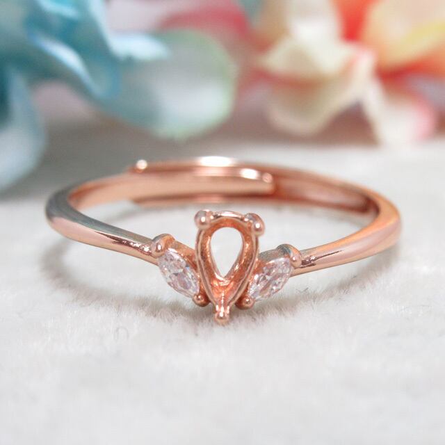 5×3㎜ ドロップ テュリプ S925 リング台 PG