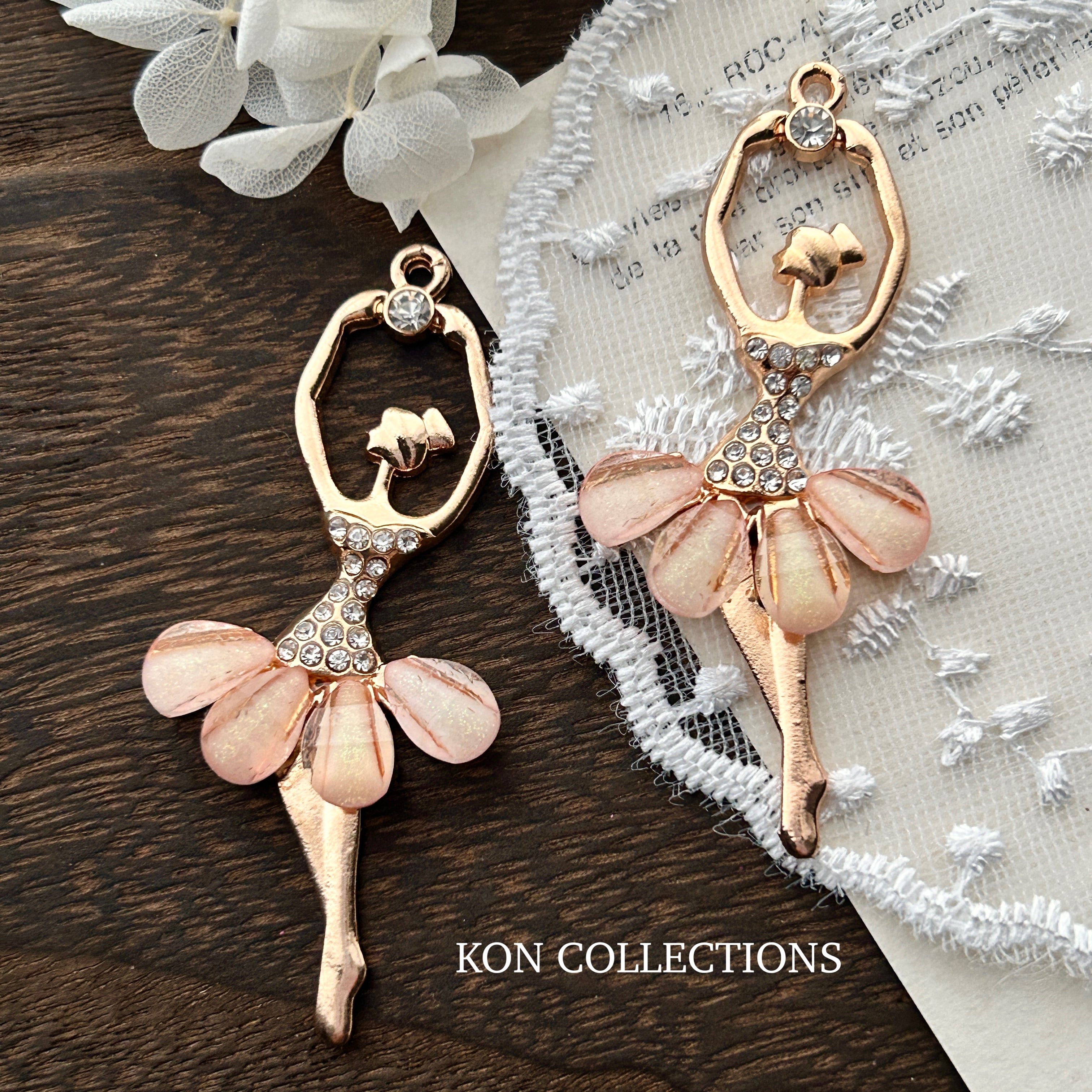 現代物/メタルチャーム2個/カン付き蝶×金古美 | KON COLLECTIONS