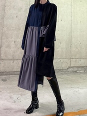 MMG119DEC 配色フリルシャツワンピース