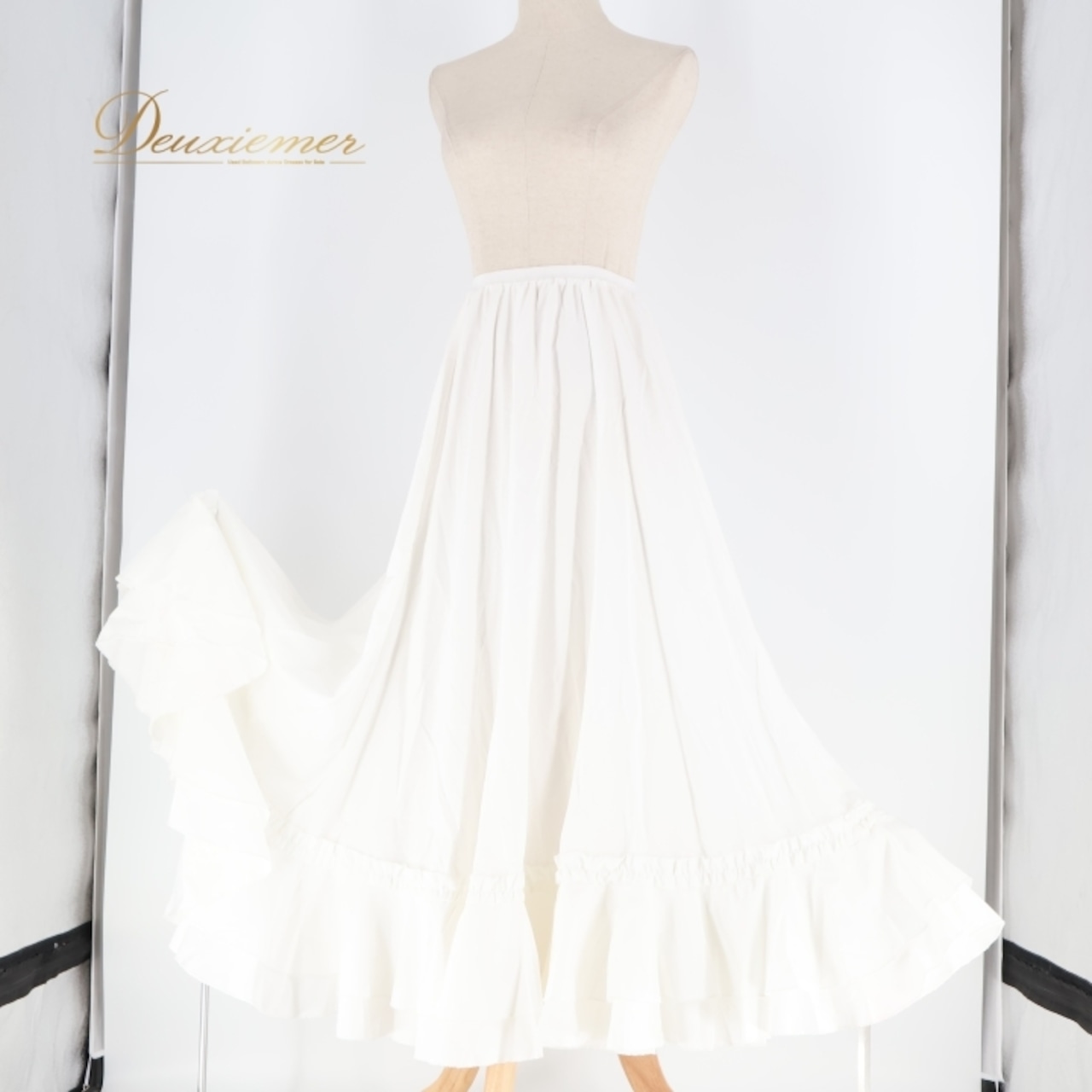 フラメンコ 衣装 ペチコート ファルダ スカート 白 無地 レース 軽い 薄い 重ね着 インナー レッスン 練習 ホワイト系 おしゃれ ダンス インナー 重ね着 練習用 衣装 レディース