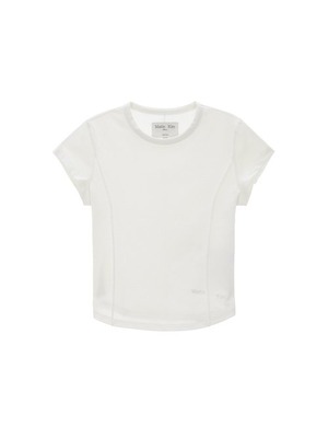 [MATIN KIM] SLIM LINE HALF TOP IN WHITE