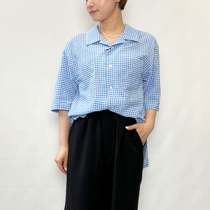awasa アワサ awasa open collar s/s check shirt aws5-sh003 2026春夏新作[送料無料]