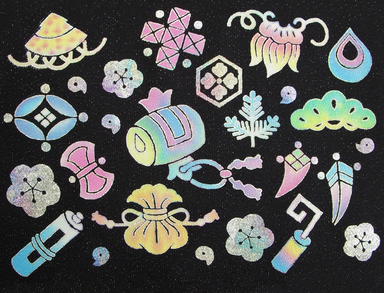 手描き友禅体験キット【ポストカード／柄: 宝づくし】