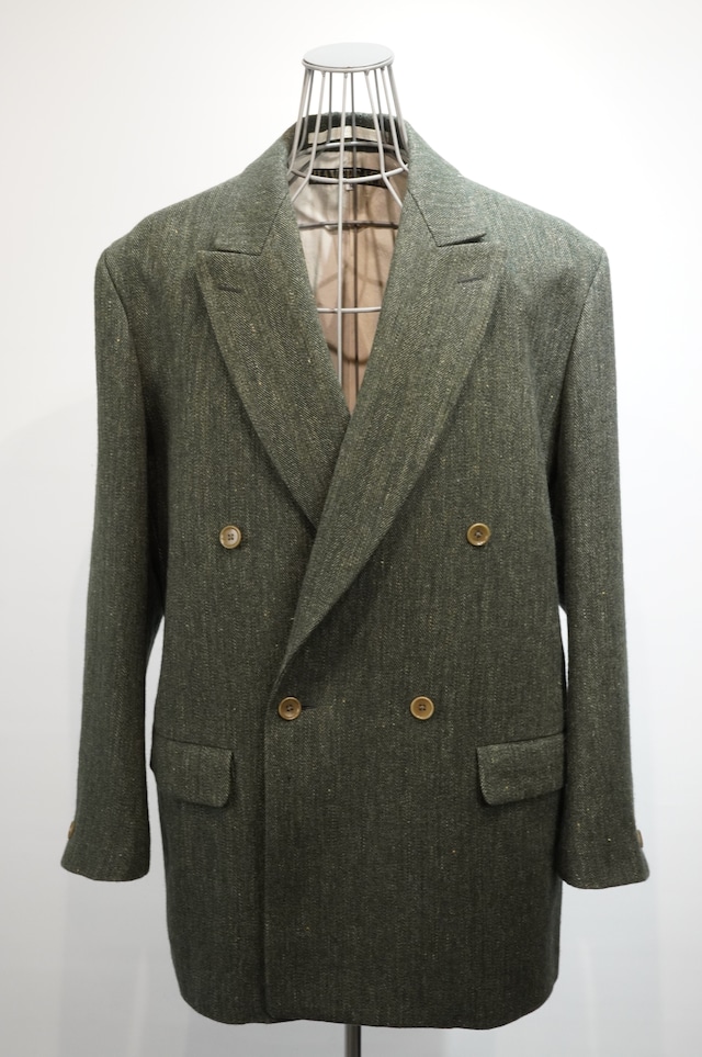 HAVERSACK / Wool Linen Herringbone Tweed  Double Breasted Jacket