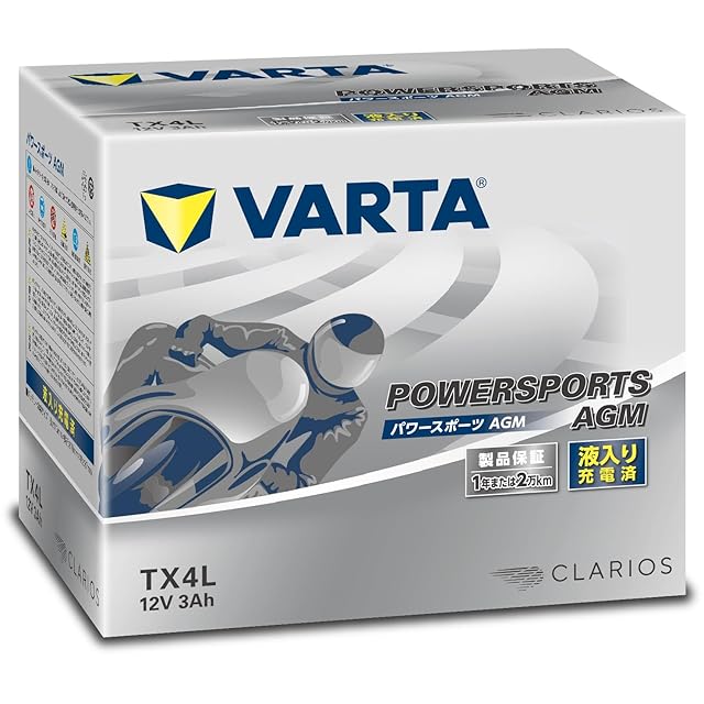 [バルタ] VARTA Powersports AGM TX4L バイク用バッテリー 密閉型/液入り充電済/YTX4L-BS互換 | Pay ID