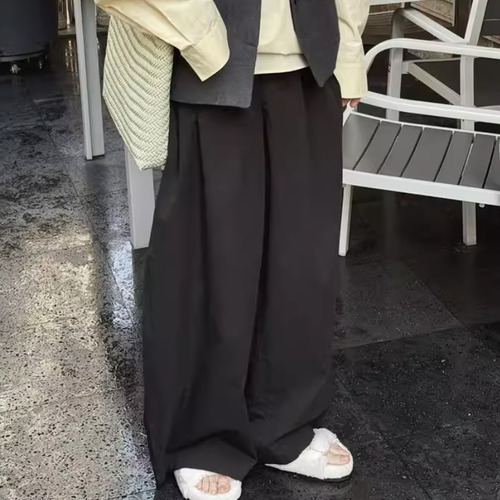 タックワイドストレートパンツ ・20897