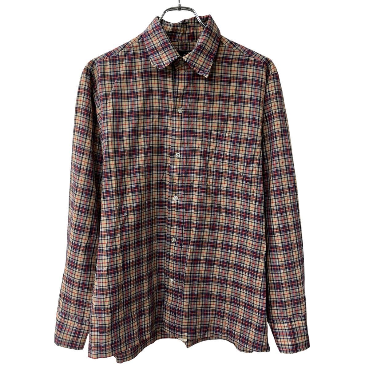 み*り様 90s 三つ星 RRL 開襟 チェック ネルシャツ 90s RRL 三ツ星タグ ネルシャツ チェックシャツ ダメージ有り サイズ