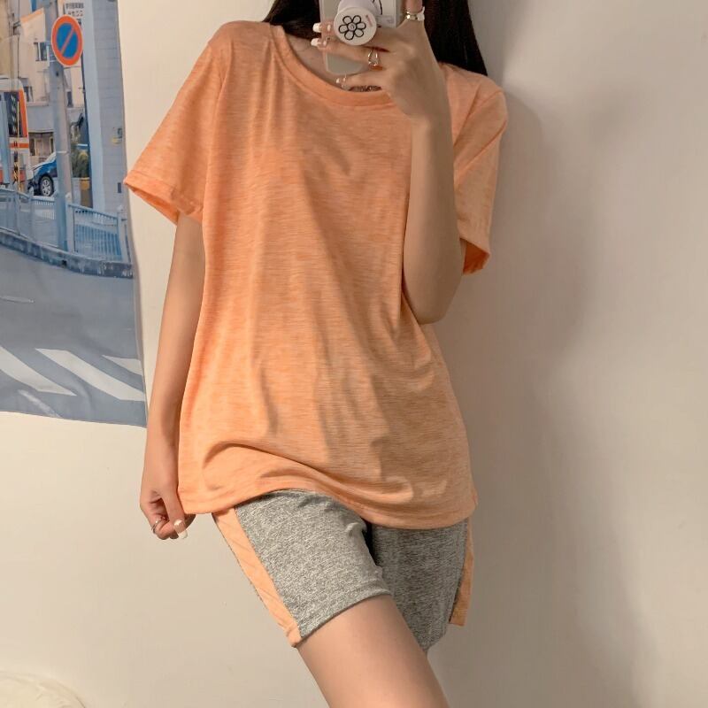 カラーカジュアルルーズショーツ 半袖スリーブ ショート ハーフスリーブ エラスティック 伸縮 ブルマー ハンチェンe90845717705