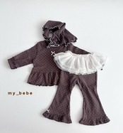韓国子供服 / Mybebe / ラップルリボンT / 長袖Ｔシャツ *XS~XL*
