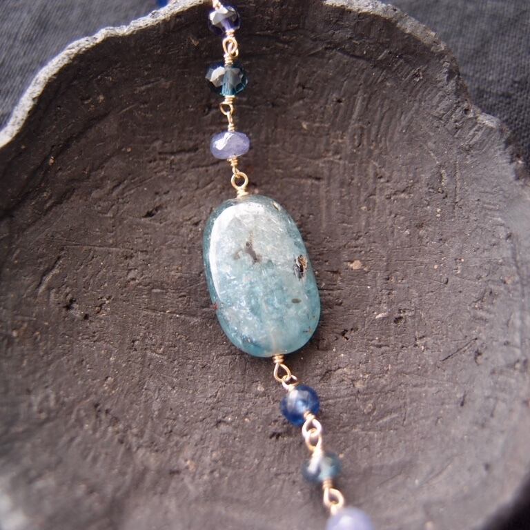 K14gf】Big Kyanite Bracelet／大粒スカイブルーカイヤナイト