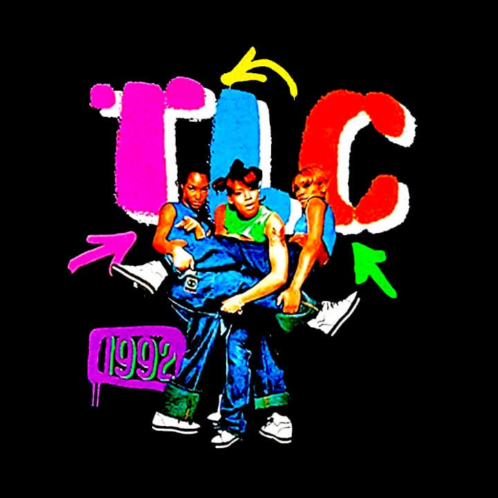TLC Tシャツ 半袖 黒 90年代 R&B ラップ ヒップホップ ビンテージ