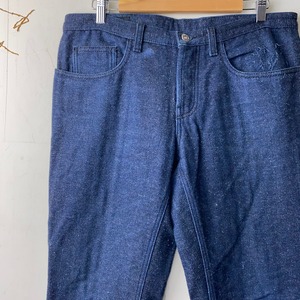 GUCCI mix nep fabric indigo denim pants