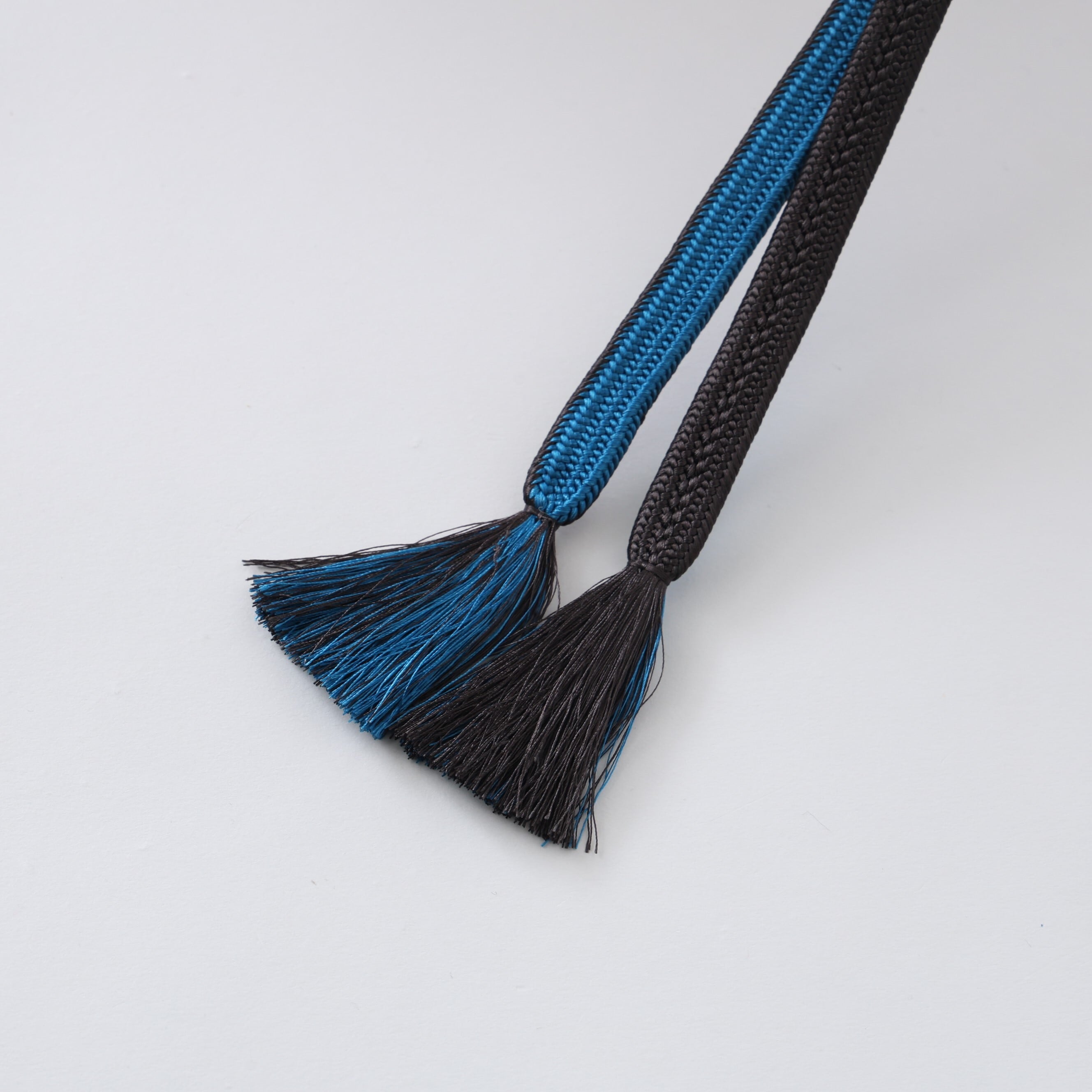 帯締 角朝昼夜23 茶×青