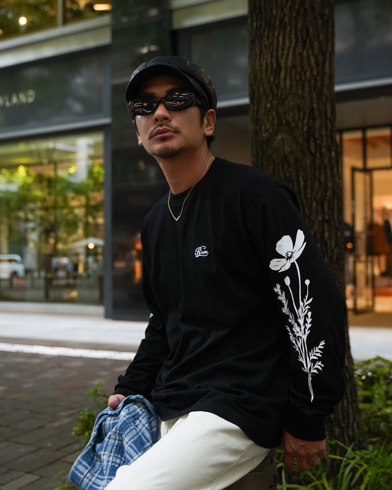 【#Re:room】ARM FLOWER PRINT LONG SLEEVE［REC927］