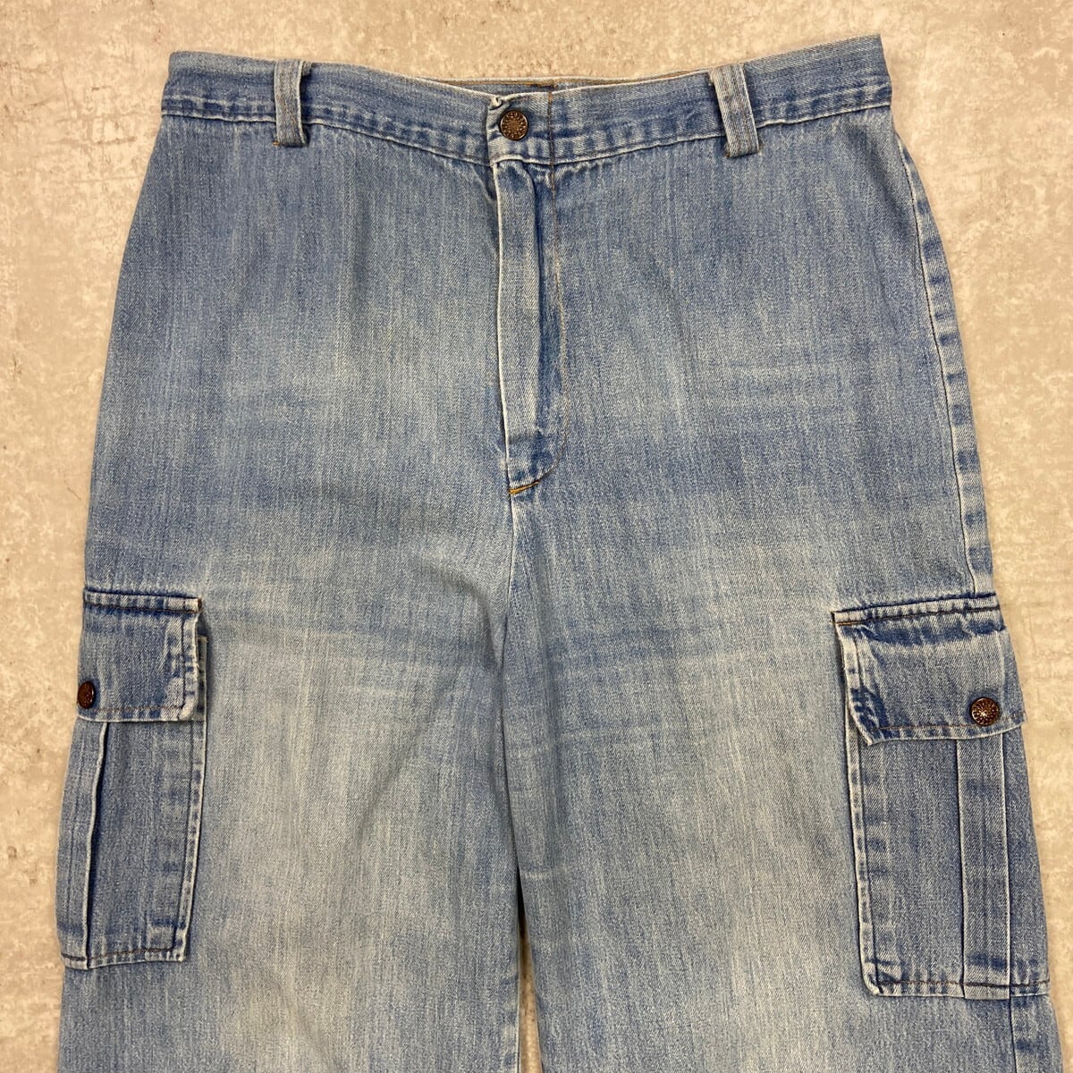 70年代 ストアブランド ワイドデニムカーゴパンツ メンズW31相当 古着